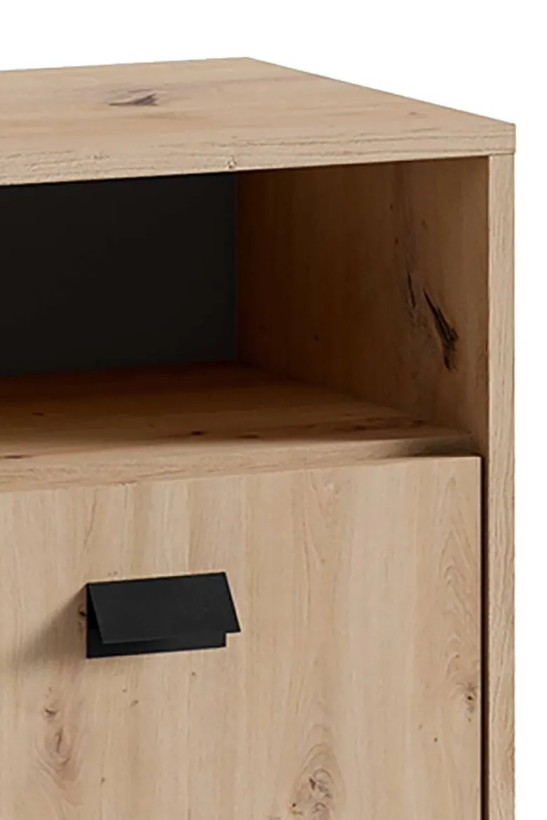Kommode WELLNESS Eiche Artisan Nachbildung schwarz schwarz anthrazit B/H/T: ca. 80,5x77,5x31 cm