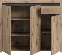 Kommode Woody Nox Oak Nachbildung anthrazit B/H/T: ca. 131x105x37 cm
