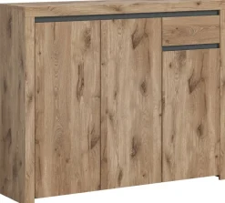 Kommode Woody Nox Oak Nachbildung anthrazit B/H/T: ca. 131x105x37 cm