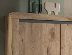 Kommode Woody Nox Oak Nachbildung anthrazit B/H/T: ca. 131x105x37 cm