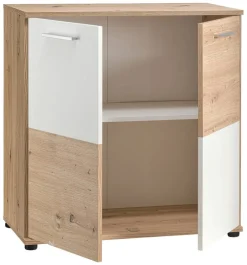Kommode Zero Eiche Artisan Oak Nachbildung weiß B/H/T: ca. 72x72x34 cm