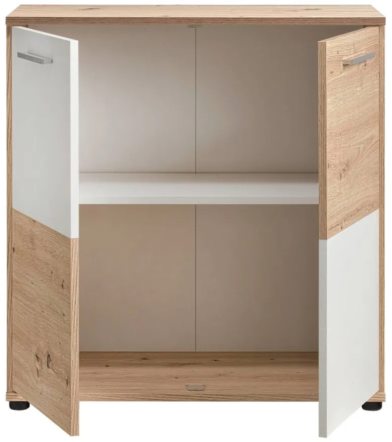 Kommode Zero Eiche Artisan Oak Nachbildung weiß B/H/T: ca. 72x72x34 cm