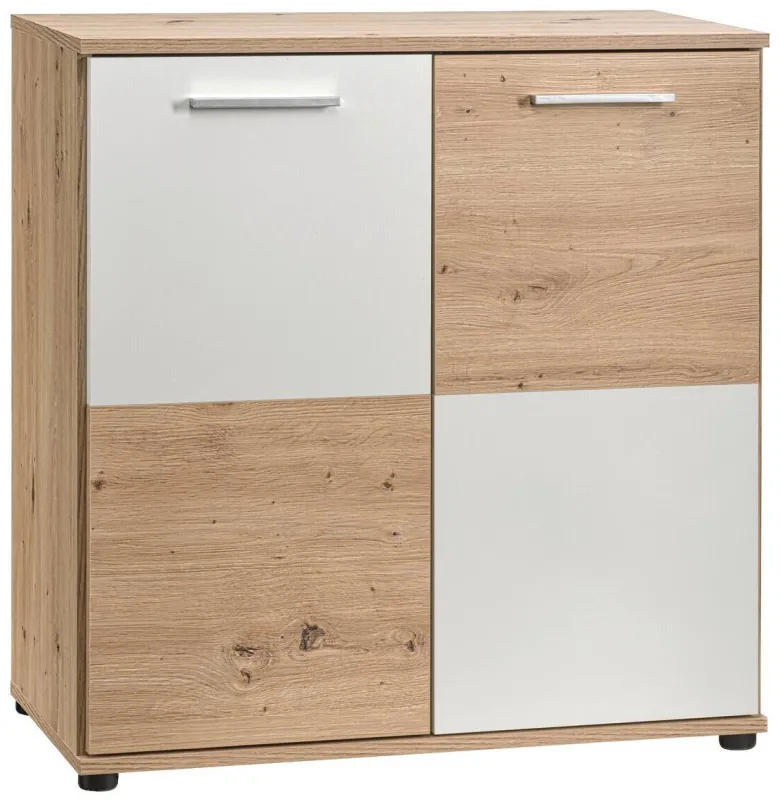 Kommode Zero Eiche Artisan Oak Nachbildung weiß B/H/T: ca. 72x72x34 cm