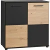 Kommode Zero Eiche Artisan Oak Nachbildung anthrazit B/H/T: ca. 72x72x34 cm