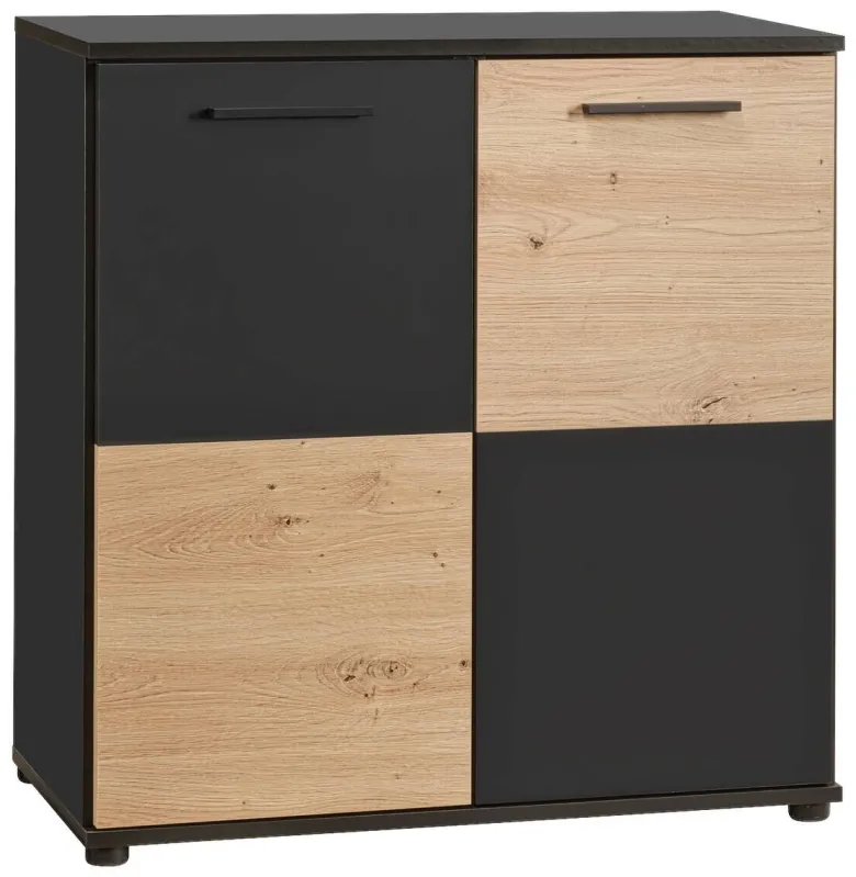 Kommode Zero Eiche Artisan Oak Nachbildung anthrazit B/H/T: ca. 72x72x34 cm