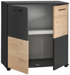 Kommode Zero Eiche Artisan Oak Nachbildung anthrazit B/H/T: ca. 72x72x34 cm