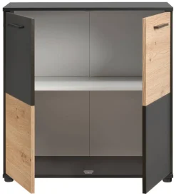Kommode Zero Eiche Artisan Oak Nachbildung anthrazit B/H/T: ca. 72x72x34 cm