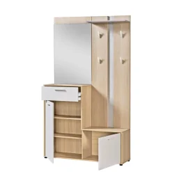 Kompaktgarderobe Borneo Eiche Nachbildung Eiche Kaschmirgrau Nachbildung B/H/T: ca. 112x197x35 cm