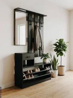 Kompaktgarderobe Garda 41A anthrazit B/H/T: ca. 100x180x25 cm