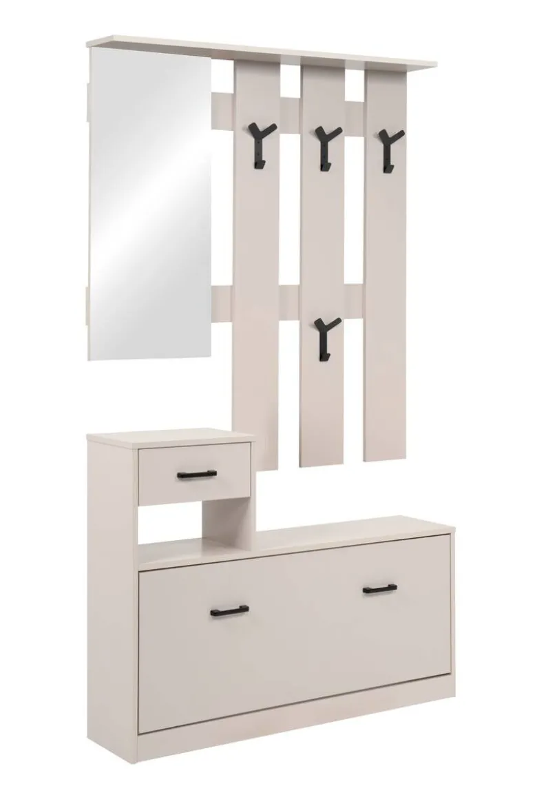 Kompaktgarderobe Garda 41A Kaschmirgrau B/H/T: ca. 100x180x25 cm