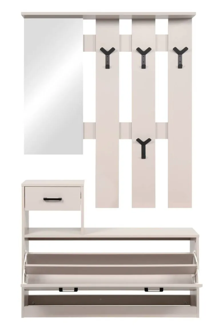 Kompaktgarderobe Garda 41A Kaschmirgrau B/H/T: ca. 100x180x25 cm