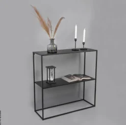 Konsolentisch Chloe schwarz Metall B/H/T: ca. 80x80x27 cm