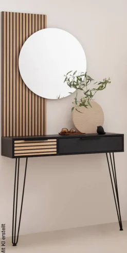 Konsolentisch Hank schwarz matt B/H/T: ca. 103,7x88,4x32,05 cm