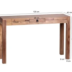 Konsolentisch natur Akazie B/H/T: ca. 120x76x40 cm