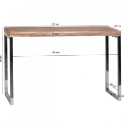 Konsolentisch natur Chrom Akazie Chrom B/H/T: ca. 120x76x45 cm