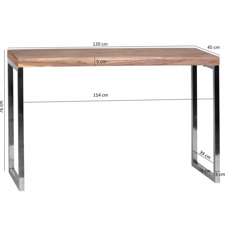 Konsolentisch natur Chrom Akazie Chrom B/H/T: ca. 120x76x45 cm
