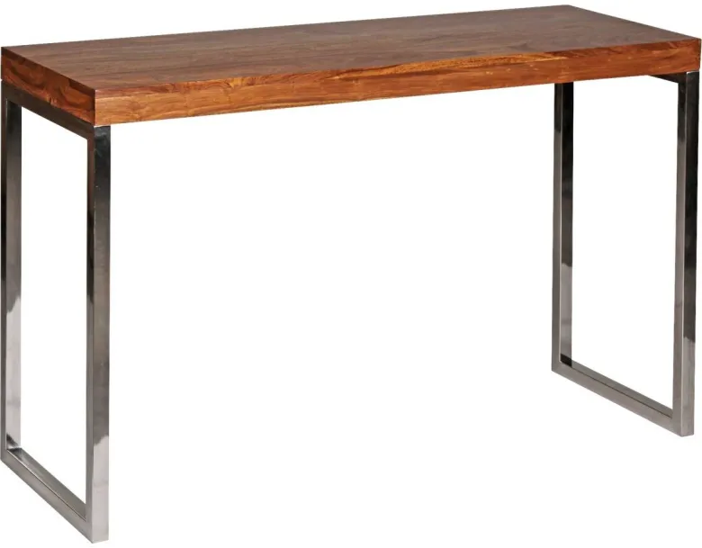 Konsolentisch natur Chrom Echtholz Metall B/H/T: ca. 120x76x45 cm