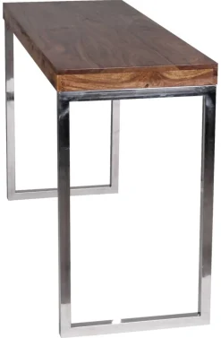 Konsolentisch natur Chrom Echtholz Metall B/H/T: ca. 120x76x45 cm