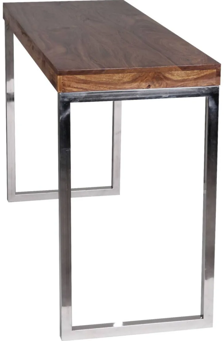 Konsolentisch natur Chrom Echtholz Metall B/H/T: ca. 120x76x45 cm