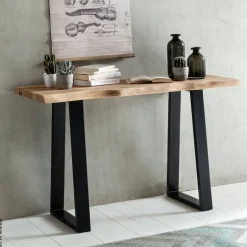 Konsolentisch natur schwarz Akazie B/H/T: ca. 120x75x45 cm