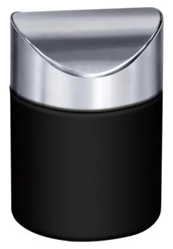 Kosmetikabfalleimer schwarz Edelstahl ca. 2 l