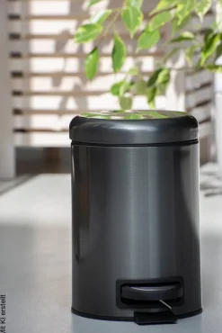 Kosmetikeimer schwarz Edelstahl ca. 3 l