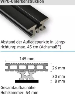 Kovalex WPC-Terrassendielen Komplettset braun B/L: ca. 300x400 cm