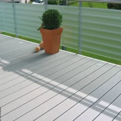 Kovalex WPC-Terrassendielen Komplettset grau B/L: ca. 390x400 cm