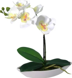 Kunstpflanze Orchidee weiß Kunststoff B/H/L: ca. 8x30x24 cm