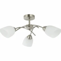 Lamkur Deckenleuchte Donna nickel Metall Glas H/L: ca. 25x51 cm E27 3 Brennstellen