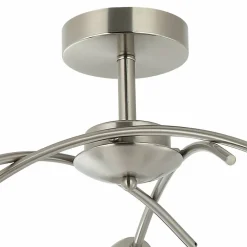 Lamkur Deckenleuchte Donna nickel Metall Glas H/L: ca. 25x51 cm E27 3 Brennstellen