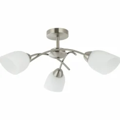 Lamkur Deckenleuchte Donna nickel Metall Glas H/L: ca. 25x51 cm E27 3 Brennstellen