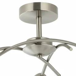 Lamkur Deckenleuchte Donna nickel Metall Glas H/L: ca. 25x51 cm E27 3 Brennstellen