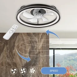 Lamkur LED-Deckenventilator Falco schwarz H/L: ca. 17x50 cm max. 40 W