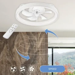 Lamkur LED-Deckenventilator Falco weiß H/L: ca. 17x50 cm 4 Brennstellen