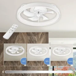 Lamkur LED-Deckenventilator Falco weiß H/L: ca. 17x50 cm 4 Brennstellen