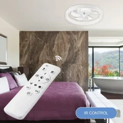 Lamkur LED-Deckenventilator Falco weiß H/L: ca. 17x50 cm 4 Brennstellen