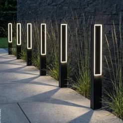 Lamkur LED-Stehleuchte schwarz Stahl B/H/L: ca. 7x80x7 cm 1 Brennstellen