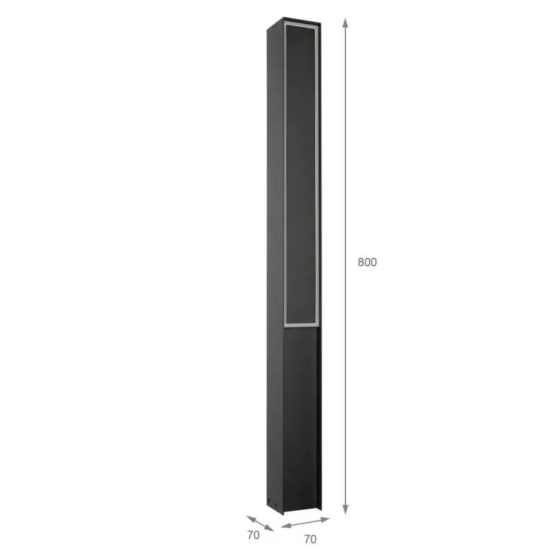 Lamkur LED-Stehleuchte schwarz Stahl B/H/L: ca. 7x80x7 cm 1 Brennstellen