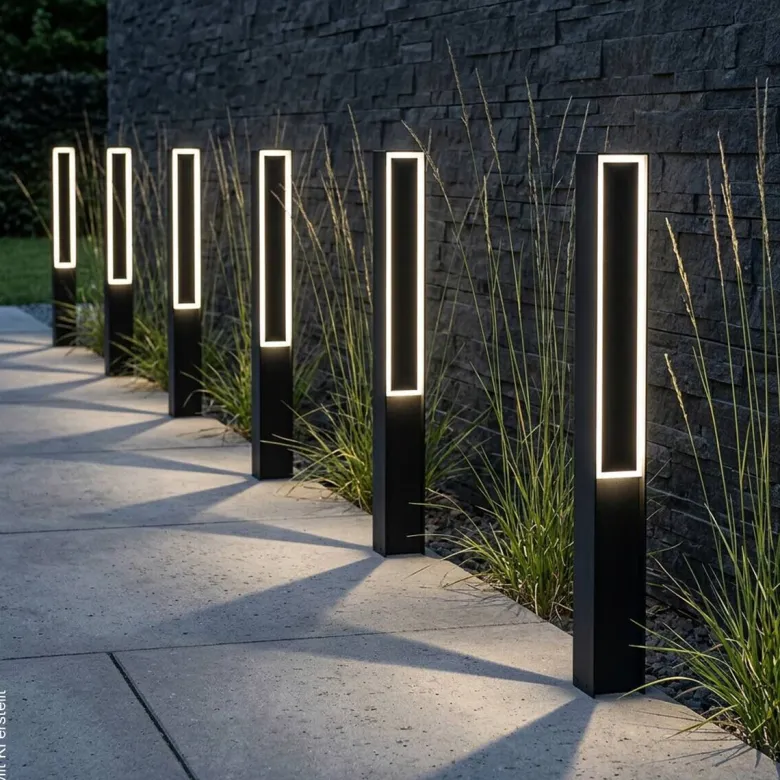 Lamkur LED-Stehleuchte schwarz Stahl B/H/L: ca. 7x80x7 cm 1 Brennstellen
