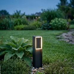 Lamkur LED-Stehleuchte schwarz Stahl B/H/L: ca. 7x30x7 cm 1 Brennstellen