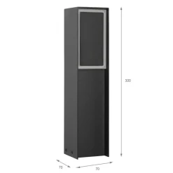 Lamkur LED-Stehleuchte schwarz Stahl B/H/L: ca. 7x30x7 cm 1 Brennstellen