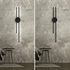 Lamkur LED-Wandleuchte LANA 47461 schwarz Metall H/L: ca. 80x12 cm 1 Brennstellen