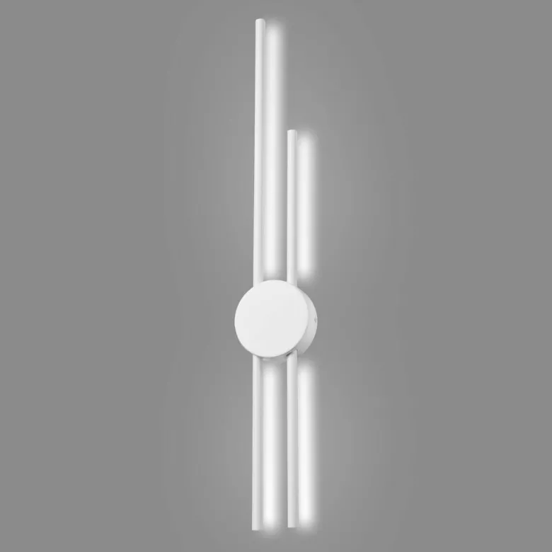 Lamkur LED-Wandleuchte weiß PVC Holz B/H/L: ca. 12x80x12 cm