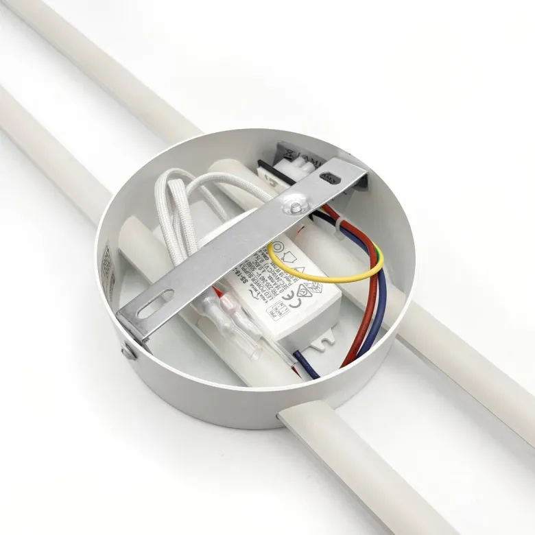 Lamkur LED-Wandleuchte weiß PVC Holz B/H/L: ca. 12x80x12 cm