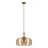 Lamkur Pendelleuchte gold Glas B/H/L: ca. 33x91x33 cm E27 1 Brennstellen