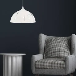 Lamkur Pendelleuchte MARCY 28057 silber Glas H/L: ca. 70x30 cm E27 1 Brennstellen