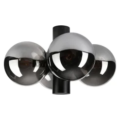 Lamkur Spots schwarz Stahl Glas B/H/L: ca. 37x23x37 cm E14 4 Brennstellen