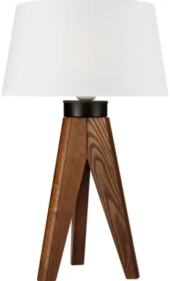 Lamkur Tischlampe Eiche hellbraun Stahl Holz B/H/L: ca. 34x38x38 cm E27 1 Brennstellen