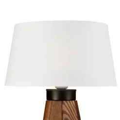 Lamkur Tischlampe Eiche hellbraun Stahl Holz B/H/L: ca. 34x38x38 cm E27 1 Brennstellen